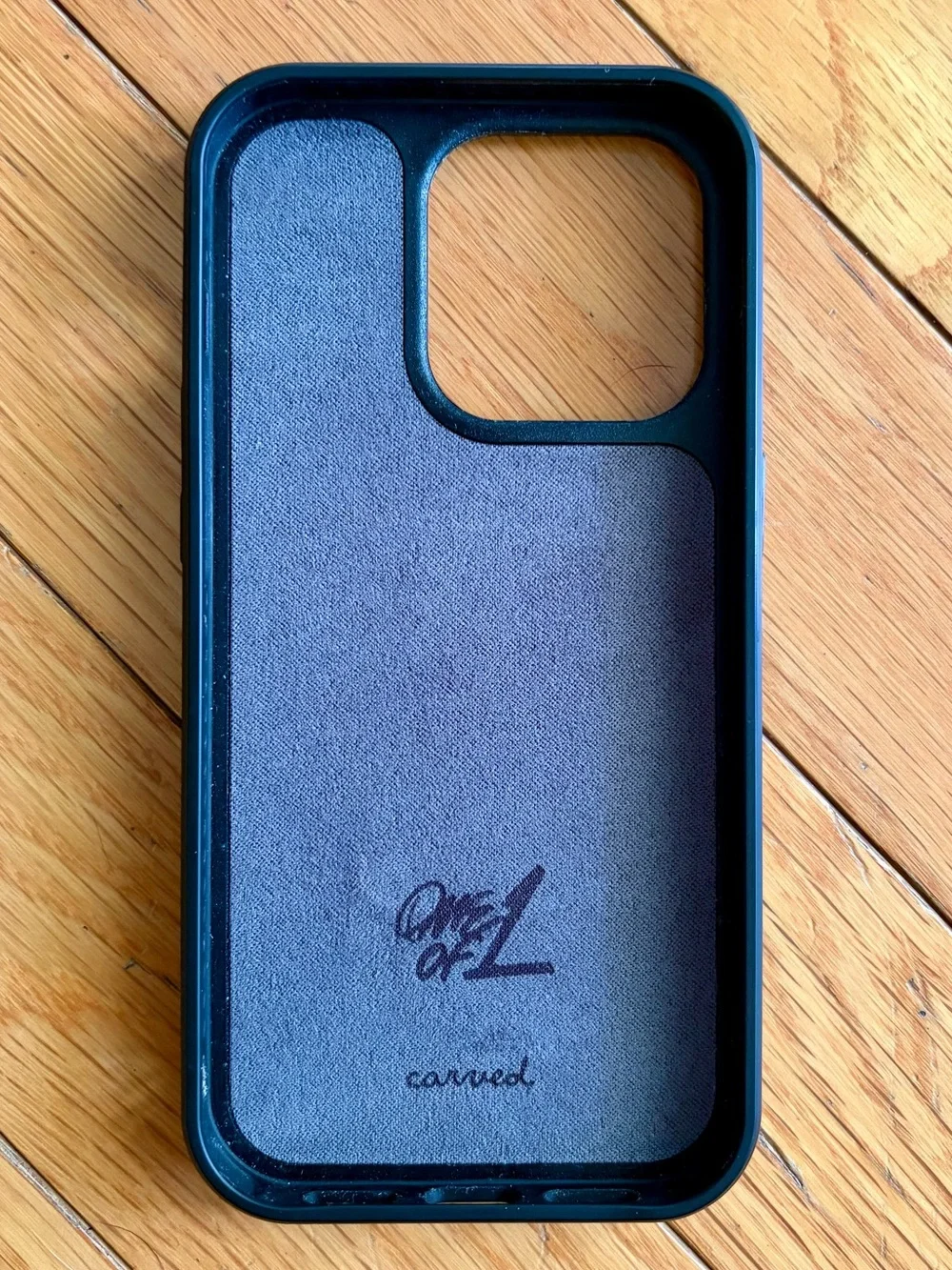 Carved iPhone 14 Pro Wood & Resin Glow in the Dark Phone Case - One of a Kind